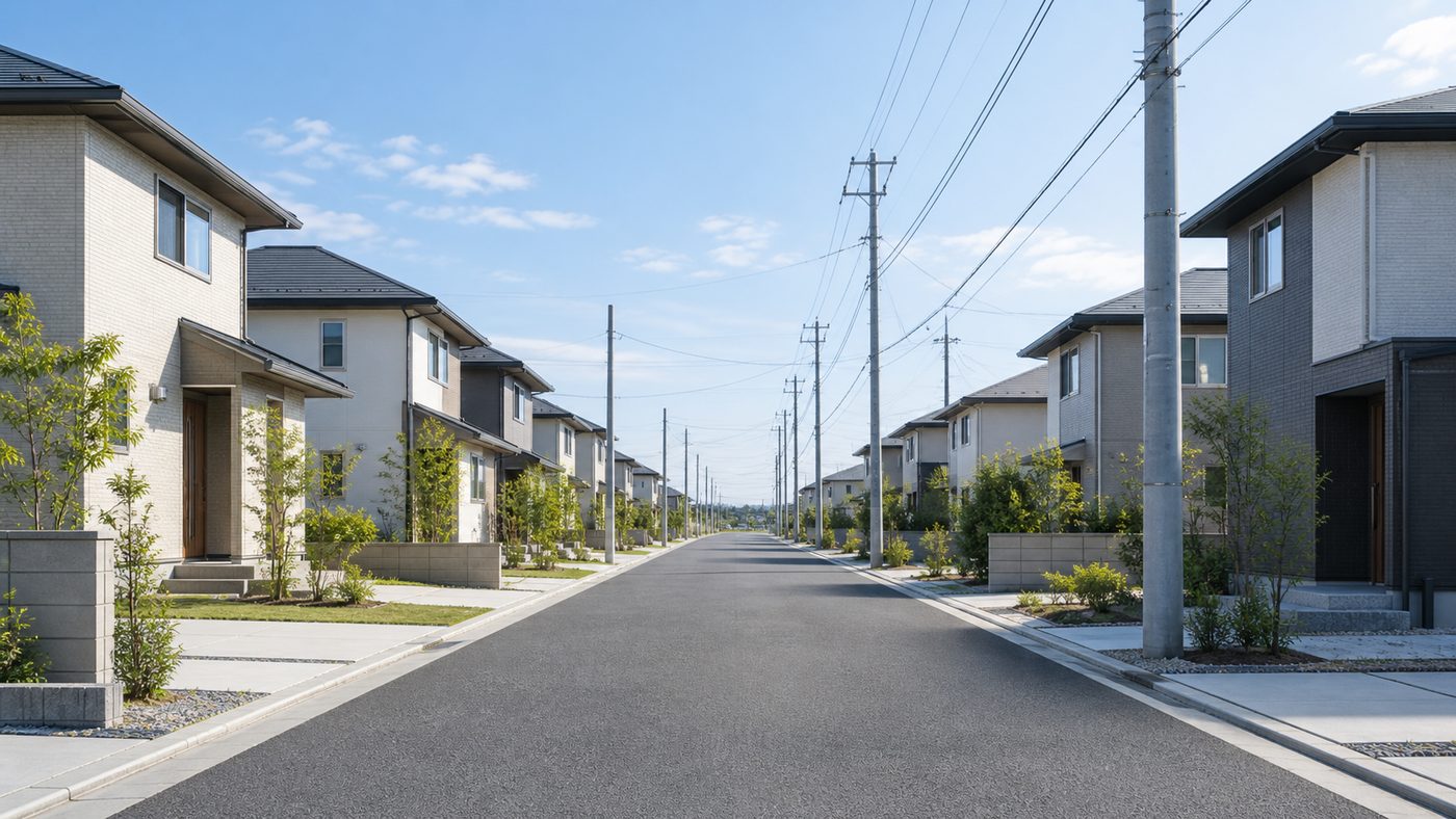 関東郊外の住宅地の朝